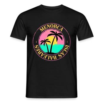 Menorca Sommer Sonne Strand Meer Palmen Party - Männer T-Shirt - Schwarz - Vorne - AI Model Male 178 light (178cm)