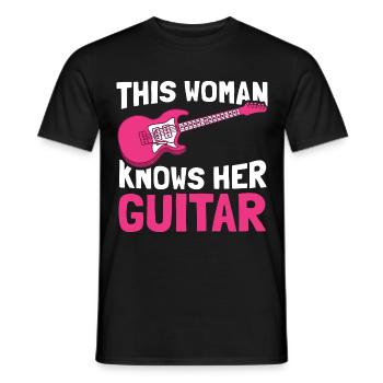 Guitare électrique Guitare électrique Guitariste Guitare - T-shirt homme - noir - Devant - AI Model Male 178 light (178cm)