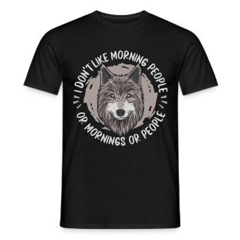Wolf - Men's T-Shirt - black - Front - AI Model Male 178 light (178cm)