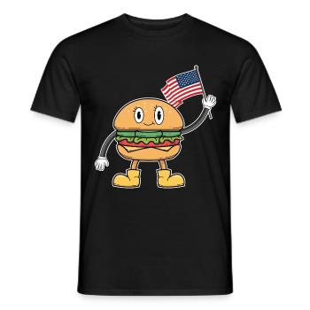 USA Burger Amerika 4. Juli - Männer T-Shirt - Schwarz - Vorne - AI Model Male 178 light (178cm)