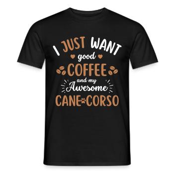 Cane Corso Café Chien Café - T-shirt homme - noir - Devant - AI Model Male 178 light (178cm)