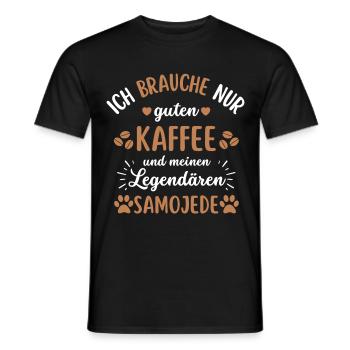 Samojede Kaffee Hund Cafe - Männer T-Shirt - Schwarz - Vorne - AI Model Male 178 light (178cm)