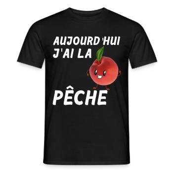 Aujourd'hui J'ai La Pêche Citation Drôle - T-shirt homme - noir - Devant - AI Model Male 178 light (178cm)