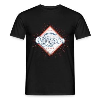 Gijon Spanien Stadt Skyline Heimat Liebe Urlaub - Männer T-Shirt - Schwarz - Vorne - AI Model Male 178 light (178cm)