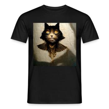 Cat - Angel - Transformation - Men's T-Shirt - black - Front - AI Model Male 178 light (178cm)