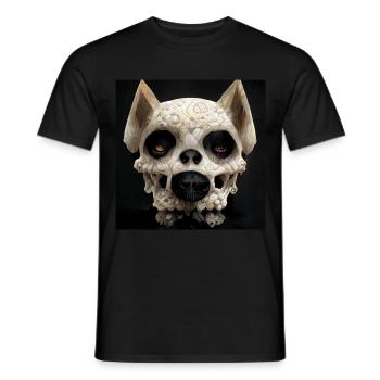 Dog Skull Skull Skull - Men's T-Shirt - black - Front - AI Model Male 178 light (178cm)