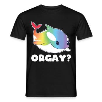 Orca Regenbogen LGBTQ Geschenk - Männer T-Shirt - Schwarz - Vorne - AI Model Male 178 light (178cm)