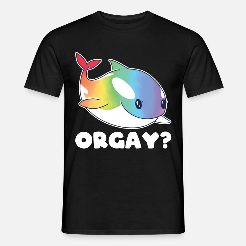 Orca Regenbogen LGBTQ Geschenk - Männer T-Shirt - Schwarz