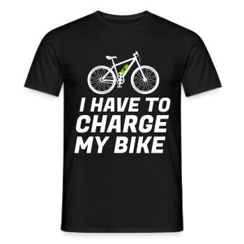Ich muss mein Fahrrad aufladen E-Bike Elektro-Moun - Männer T-Shirt - Schwarz - Vorne - AI Model Male 178 light (178cm)