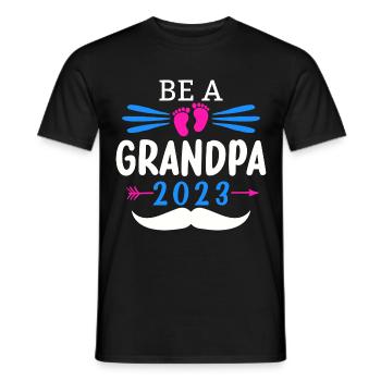 Expectant Grandpa 2023, 2023 I will be Grandpa, 2023 Grandpa - Men's T-Shirt - black - Front - AI Model Male 178 light (178cm)