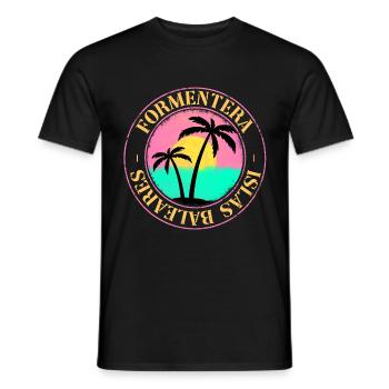 Formentera Sommer Sonne Strand Meer Palmen Urlaub - Männer T-Shirt - Schwarz - Vorne - AI Model Male 178 light (178cm)