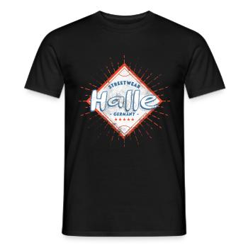Halle Saale Allemagne Ville Skyline Home Amour - T-shirt homme - noir - Devant - AI Model Male 178 light (178cm)