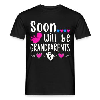 Bientôt nous serons grand-mère et grand-père, nous serons grands-parents - T-shirt homme - noir - Devant - AI Model Male 178 light (178cm)