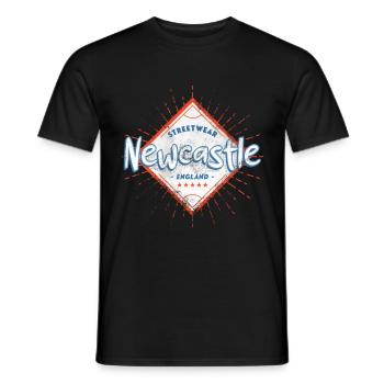 Newcastle England UK City Skyline Home Love - Men's T-Shirt - black - Front - AI Model Male 178 light (178cm)