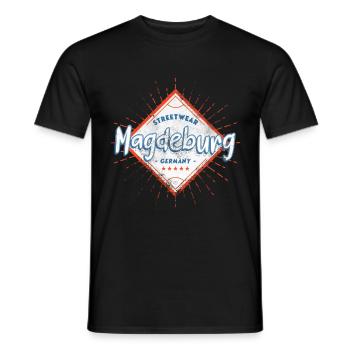 Magdeburg Deutschland Stadt Skyline Heimat Liebe - Männer T-Shirt - Schwarz - Vorne - AI Model Male 178 light (178cm)