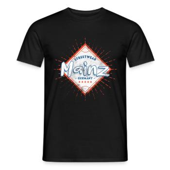 Mainz Germany City Skyline Home Love - Men's T-Shirt - black - Front - AI Model Male 178 light (178cm)