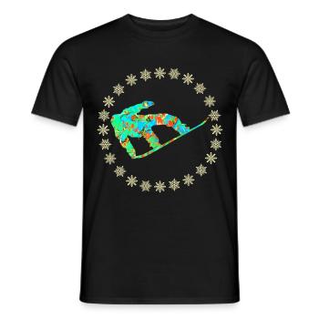Snowboarder E 4 - Men's T-Shirt - black - Front - AI Model Male 178 light (178cm)