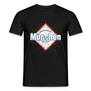 Munich Germany City Skyline Home Love - Men's T-Shirt - black - Front - AI Model Male 178 light (178cm)
