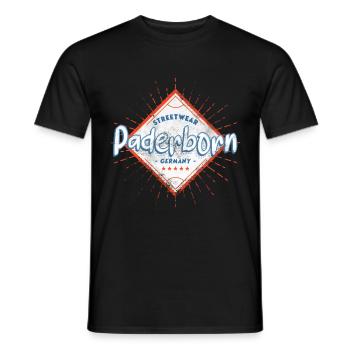 Paderborn Allemagne Ville Skyline Accueil Amour - T-shirt homme - noir - Devant - AI Model Male 178 light (178cm)