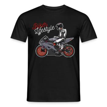 Moto Lifestyle / Moto / Moto motard - T-shirt homme - noir - Devant - AI Model Male 178 light (178cm)