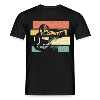 Welding retro vintage welder legend - Men's T-Shirt - black - Front - AI Model Male 178 light (178cm)