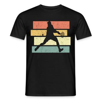 Joueuse de tennis vintage rétro tennis - T-shirt homme - noir - Devant - AI Model Male 178 light (178cm)