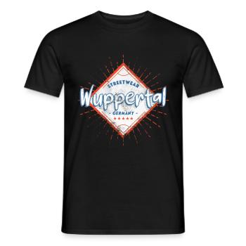 Wuppertal Deutschland Stadt Skyline Heimat Liebe - Männer T-Shirt - Schwarz - Vorne - AI Model Male 178 light (178cm)