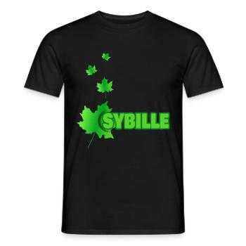 Feuille d’érable pour Sybille Bille Prénom - T-shirt homme - noir - Devant - AI Model Male 178 light (178cm)