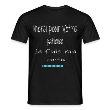 Cadeau Jeux Vidéos Geekette - T-shirt homme - noir - Devant - AI Model Male 178 light (178cm)