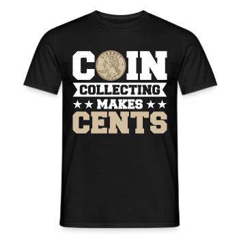 Coin Collector Numismatics Coin Collecting Coin Collection - Men's T-Shirt - black - Front - AI Model Male 178 light (178cm)
