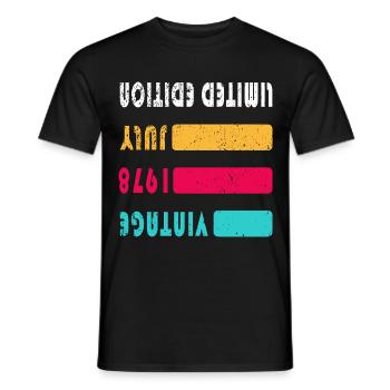 July 1978 Anniversary July 1978 July - Men's T-Shirt - black - Front - AI Model Male 178 light (178cm)