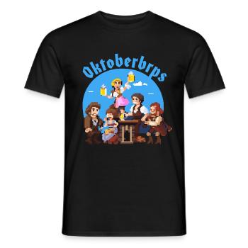 Oktoberbrps Volksfest Retro Gaming Festzelt Party - Men's T-Shirt - black - Front - AI Model Male 178 light (178cm)