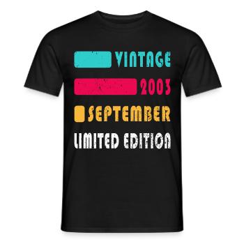 September 2003 Anniversary September 2003 September - Men's T-Shirt - black - Front - AI Model Male 178 light (178cm)