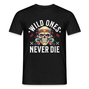 Totenkopf Totenschädel Skelett Motorrad Biker Gang - Männer T-Shirt - Schwarz - Vorne - AI Model Male 178 light (178cm)