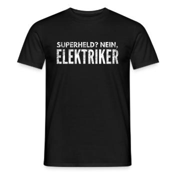 Superheld? Nein, Elektriker - Männer T-Shirt - Schwarz - Vorne - AI Model Male 178 light (178cm)