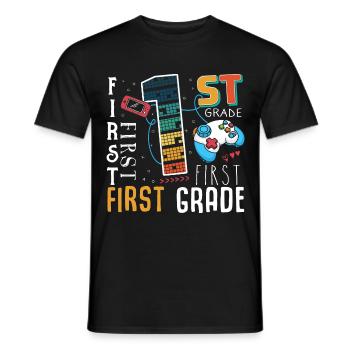 Écolier de jeu de 1ère année - T-shirt homme - noir - Devant - AI Model Male 178 light (178cm)