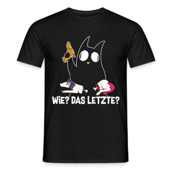 Comment le dernier chat mange les chats licornes - T-shirt homme - noir - Devant - AI Model Male 178 light (178cm)