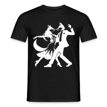 Cooles Foxtrot Design: Zwei tanzende Füchse! - Männer T-Shirt - Schwarz - Vorne - AI Model Male 178 light (178cm)