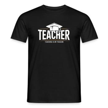 Teacher Teacher Pupil School Profession - Men's T-Shirt - black - Front - AI Model Male 178 light (178cm)