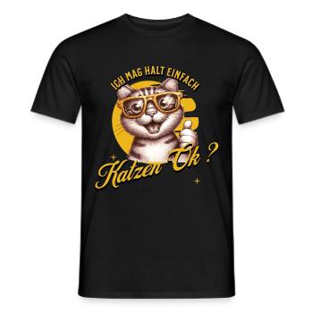 I just like cats - Men's T-Shirt - black - Front - AI Model Male 178 light (178cm)