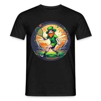 Saint-Patrick Shamrock Tennis - T-shirt homme - noir - Devant - AI Model Male 178 light (178cm)