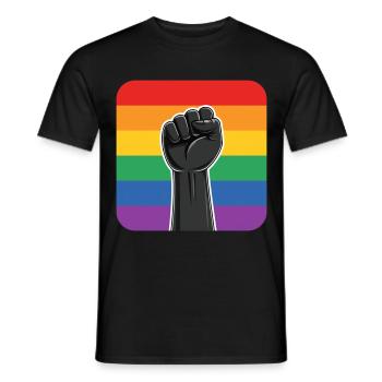 LGBTQ Rights Fist - Männer T-Shirt - Schwarz - Vorne - AI Model Male 178 light (178cm)