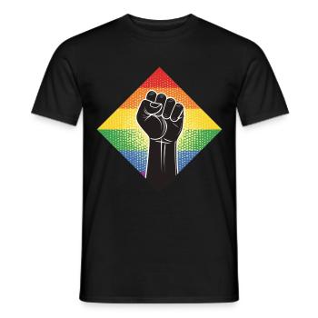 LGBTQ Rights Fist - Men's T-Shirt - black - Front - AI Model Male 178 light (178cm)