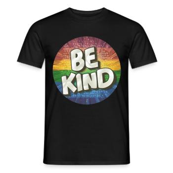 LGBTQ Be Kind - Men's T-Shirt - black - Front - AI Model Male 178 light (178cm)
