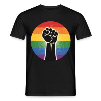 LGBTQ Rights Fist - Männer T-Shirt - Schwarz - Vorne - AI Model Male 178 light (178cm)