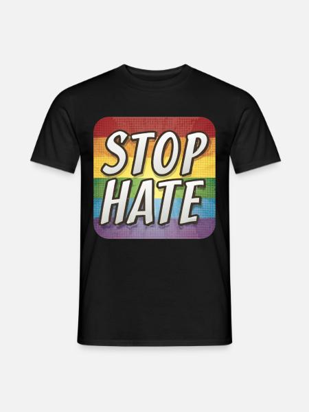 LGBTQ Stop Hate - Men's T-Shirt - black