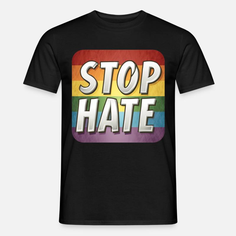 LGBTQ Stop Hate - Men's T-shirt - black