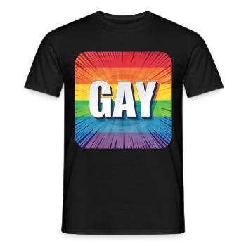 LGBTQ GAY - Männer T-Shirt - Schwarz - Vorne - AI Model Male 178 light (178cm)