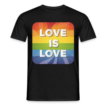 LGBTQ Love is Love - Men's T-Shirt - black - Front - AI Model Male 178 light (178cm)