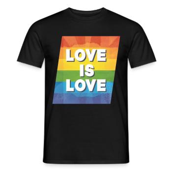 LGBTQ Love is Love - Men's T-Shirt - black - Front - AI Model Male 178 light (178cm)